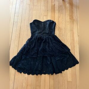 Anna Sui for Anthropologie Sweetheart Black Lace Dress